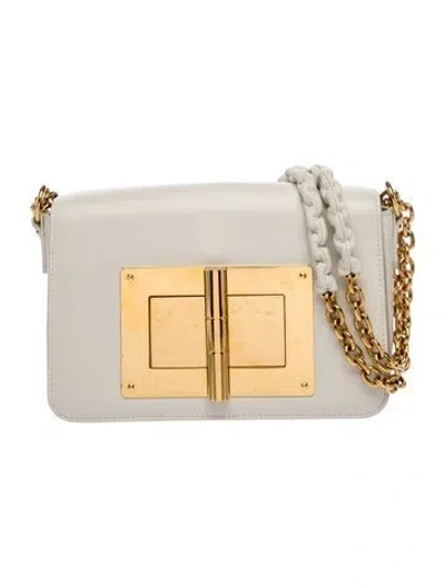 Pre-owned Tom Ford Leather Shoulder Bag In White