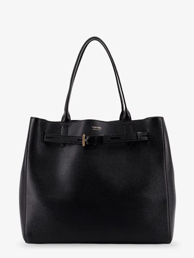 TOM FORD LEATHER SHOULDER BAG WITH LOGO