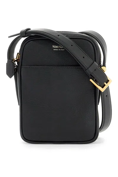 Tom Ford Leather Shoulder Bag With Strap In Black