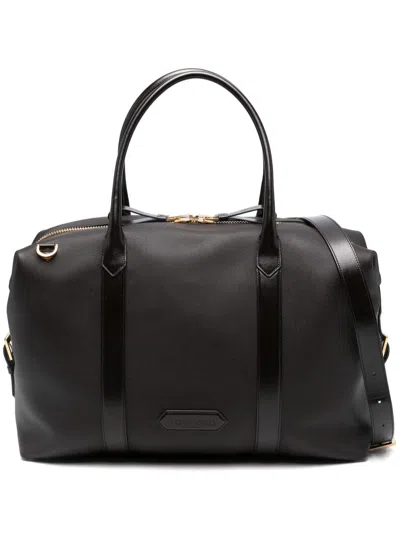 Tom Ford Leather Side-buckle Holdall In Brown
