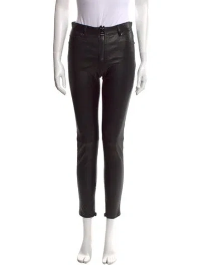 Pre-owned Tom Ford Leather Skinny Leg Pants In Black