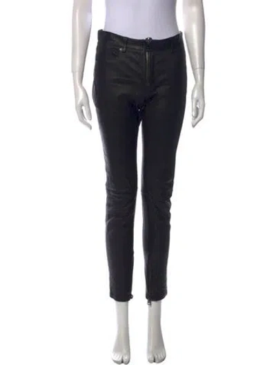 Pre-owned Tom Ford Leather Skinny Leg Pants In Black