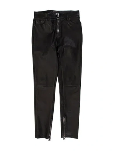 Pre-owned Tom Ford Leather Skinny Leg Pants In Black