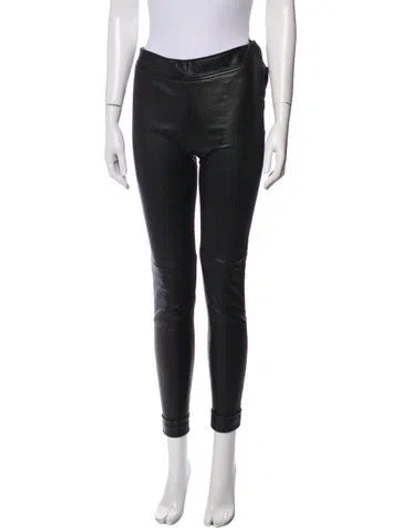 Pre-owned Tom Ford Leather Skinny Leg Pants In Black