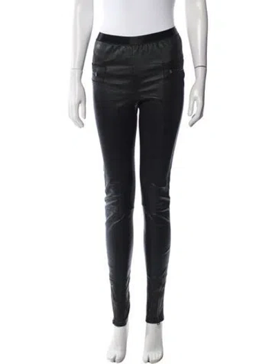 Pre-owned Tom Ford Leather Skinny Leg Pants In Black