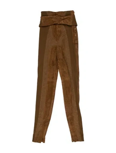 Pre-owned Tom Ford Leather Skinny Leg Pants In Brown