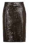 Tom Ford Crocodile Fitted High-waisted Knee-length Skirt