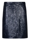 Tom Ford Crocodile-embossed Leather Miniskirt In Black