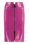 Tom Ford Leather Skirt In Fuchsia
