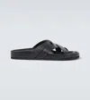 Tom Ford Sandals Open Toe Cross Strap Textured Sole In Black