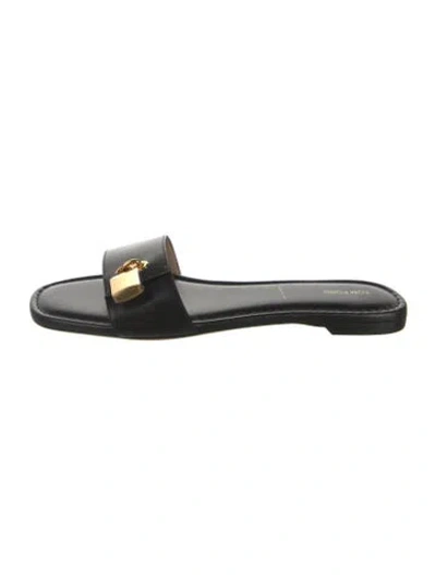 Pre-owned Tom Ford Leather Slides In Black
