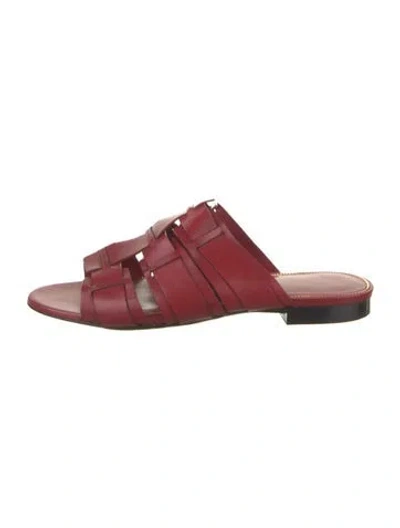 Pre-owned Tom Ford Leather Slides In Red