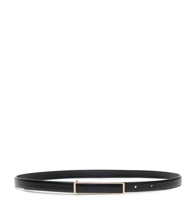 Tom Ford Leather Slim Belt In Transparent