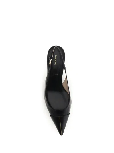 Tom Ford Leather Slingback Pump In Black