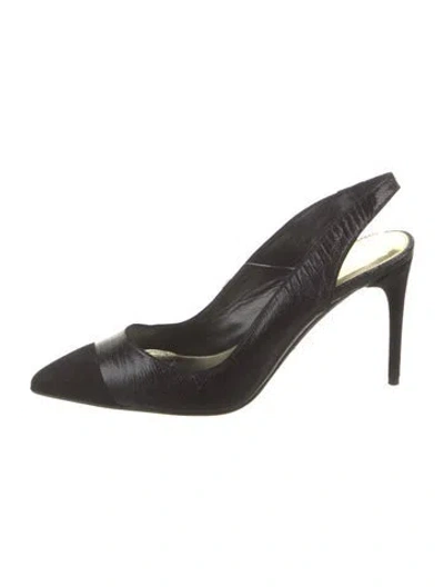 Pre-owned Tom Ford Leather Slingback Pumps In Black
