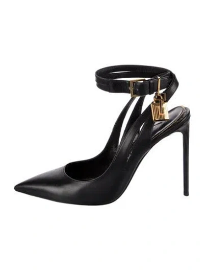 Pre-owned Tom Ford Leather Slingback Pumps In Black