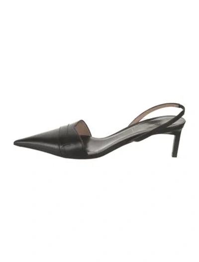 Pre-owned Tom Ford Leather Slingback Pumps In Black