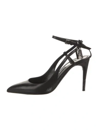 Pre-owned Tom Ford Leather Slingback Pumps In Black