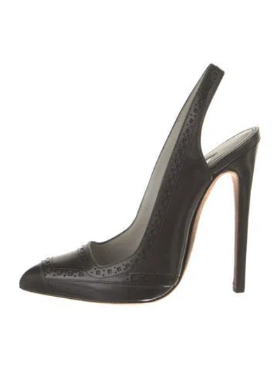 Pre-owned Tom Ford Leather Slingback Pumps In Black