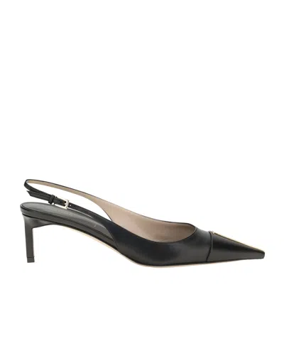 Tom Ford Logo-plaque Slingback Pumps In Black