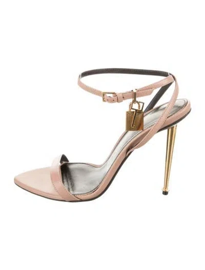 Pre-owned Tom Ford Leather Slingback Sandals In Neutral