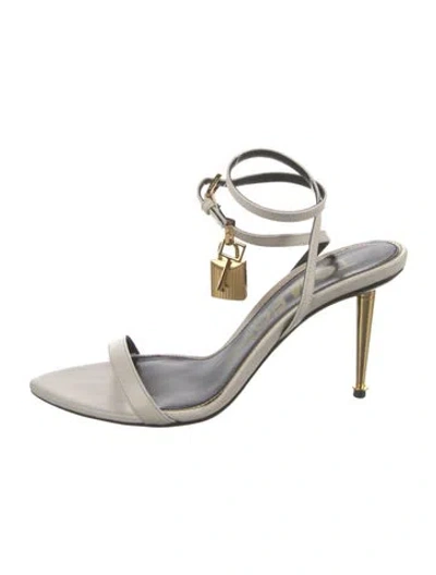 Pre-owned Tom Ford Leather Slingback Sandals In White
