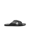 Tom Ford Mens Preston Crossover-strap Leather Sandals Blac