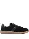 Tom Ford Leather Sneakers With Logo In Black