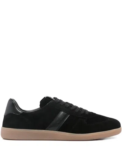 Tom Ford Leather Sneaker With Logo In Black