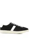 Tom Ford Blake Sneakers Suede Upper Contrast Stripe Rubber Sole In Black