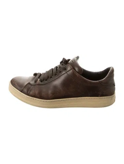 Pre-owned Tom Ford Leather Sneakers In Brown
