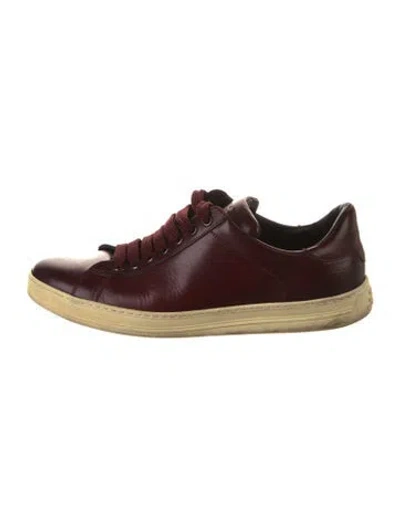 Pre-owned Tom Ford Leather Sneakers In Burgundy