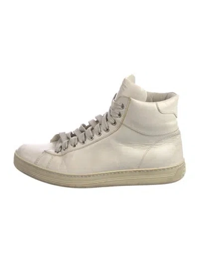 Pre-owned Tom Ford Leather Sneakers In Neutral