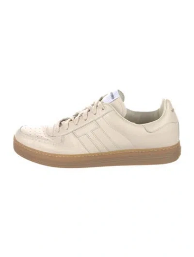 Pre-owned Tom Ford Leather Sneakers In Neutrals