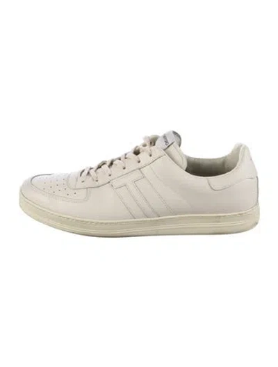 Pre-owned Tom Ford Leather Sneakers In Neutrals
