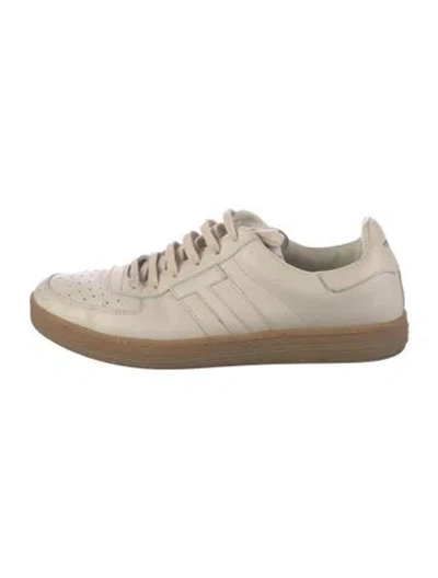 Pre-owned Tom Ford Leather Sneakers In Neutrals