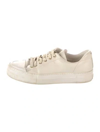 Pre-owned Tom Ford Leather Sneakers In Neutrals