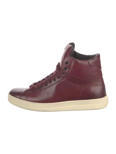 Pre-owned Tom Ford Leather Sneakers In Red