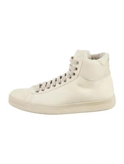 Pre-owned Tom Ford Leather Sneakers In White