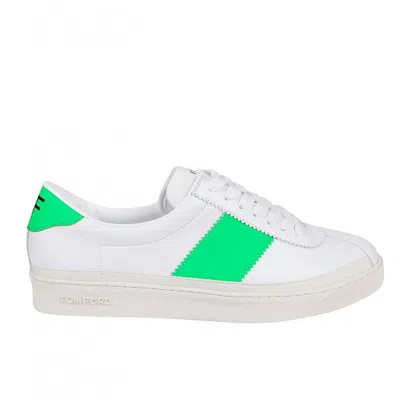 Tom Ford Leather Sneakers In White