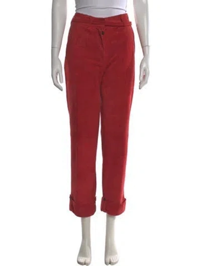 Pre-owned Tom Ford Leather Straight Leg Pants In Red
