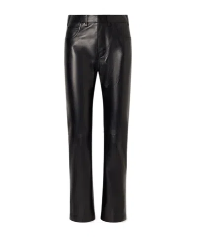 Tom Ford Leather Straight-leg Pants In Black