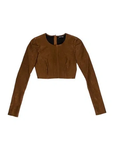 Pre-owned Tom Ford Leather Strapless Crop Top
