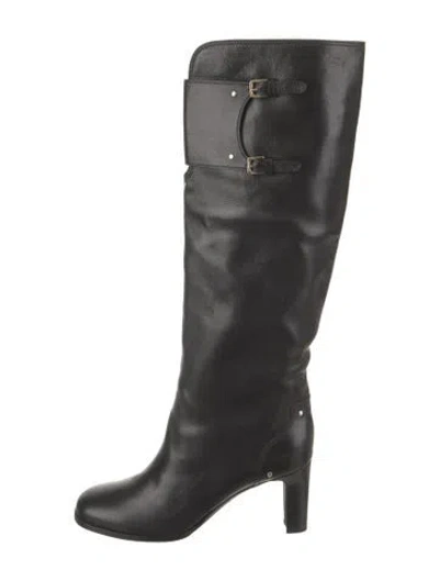 Pre-owned Tom Ford Leather Studded Accents Boots In Black