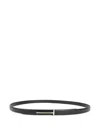 Tom Ford Supple Grain Leather Slim T Belt In Black