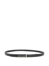 Tom Ford Supple Grain Leather Slim T Belt In Black