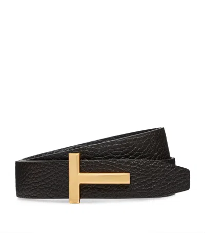 Tom Ford Leather T Icon Belt