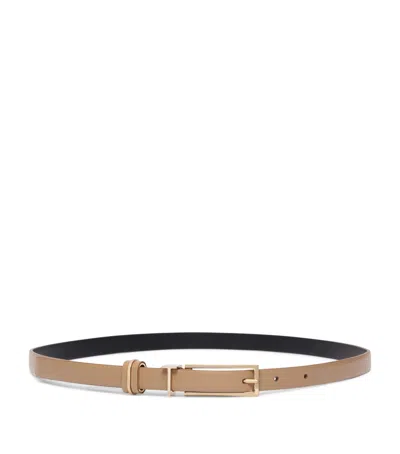 Tom Ford Leather T Icon Belt In Beige