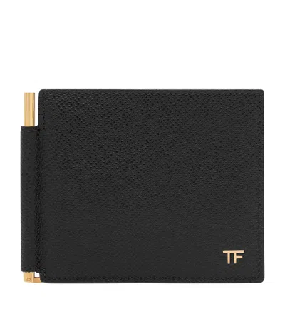 TOM FORD LEATHER T-LINE MONEY CLIP WALLET