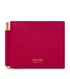 Tom Ford Leather T-line Money Clip Wallet In Pink